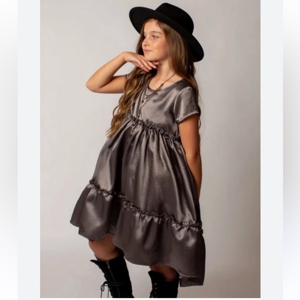 JoyFolie Mia Joy‎ Elegant Holiday Gray Girls Dress